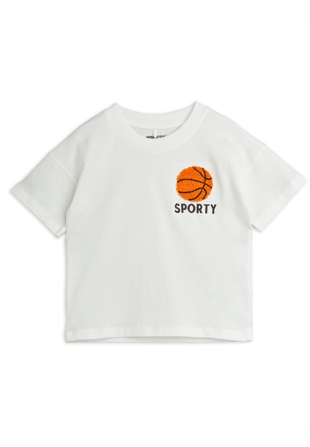 

Футболка с принтом BASKETBALL CHENILLE TEE UNISEX Mini Rodini, цвет white