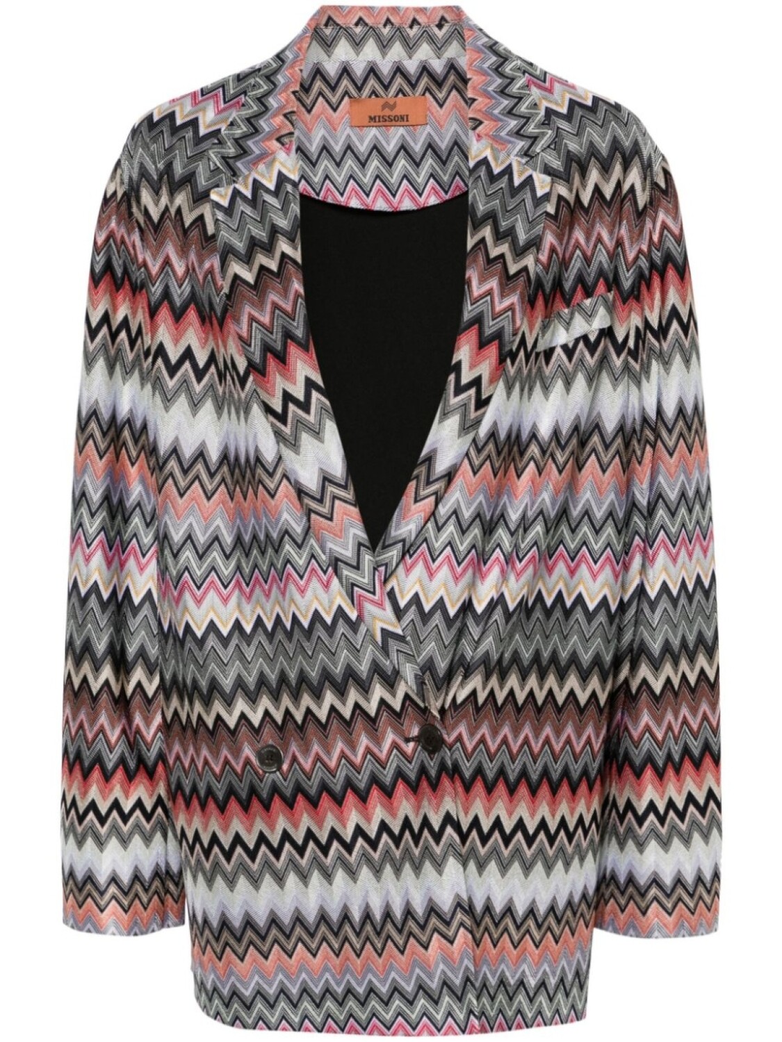 

Missoni двубортный блейзер с узором зигзаг, черный