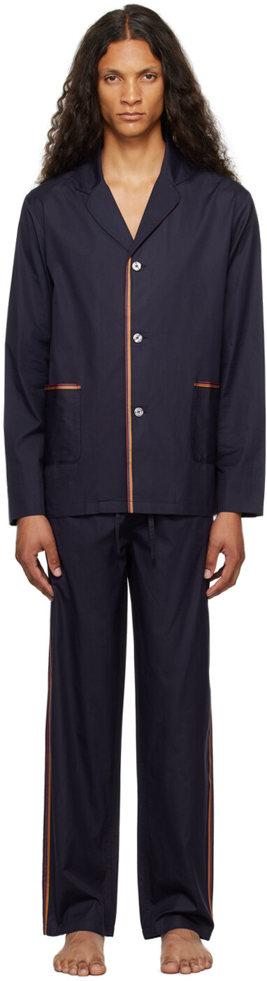 

Темно-синий пижамный комплект в полоску Paul Smith