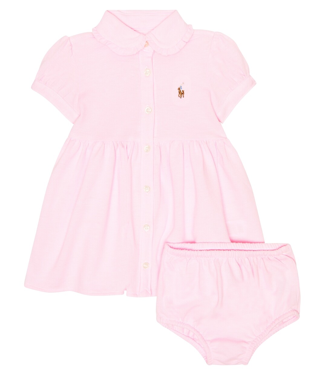 

Детское хлопковое платье и шаровары Polo Ralph Lauren Kids, розовый