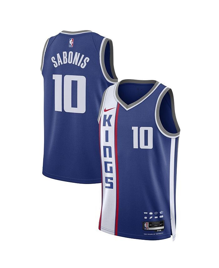 

Мужская и женская футболка Domantas Sabonis Blue Sacramento Kings 2023/24 Swingman — City Edition Nike, синий