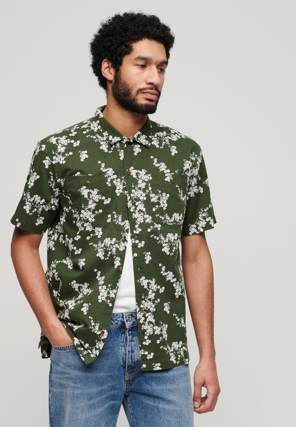 

Рубашка SHORT SLEEVE Superdry, зеленый