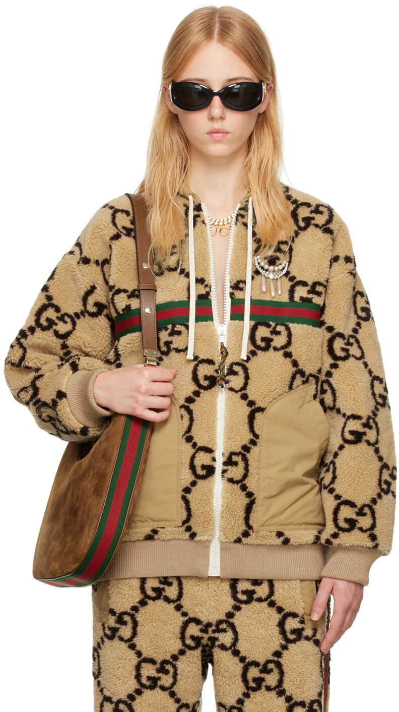 

Бежевый свитер макси GG Gucci