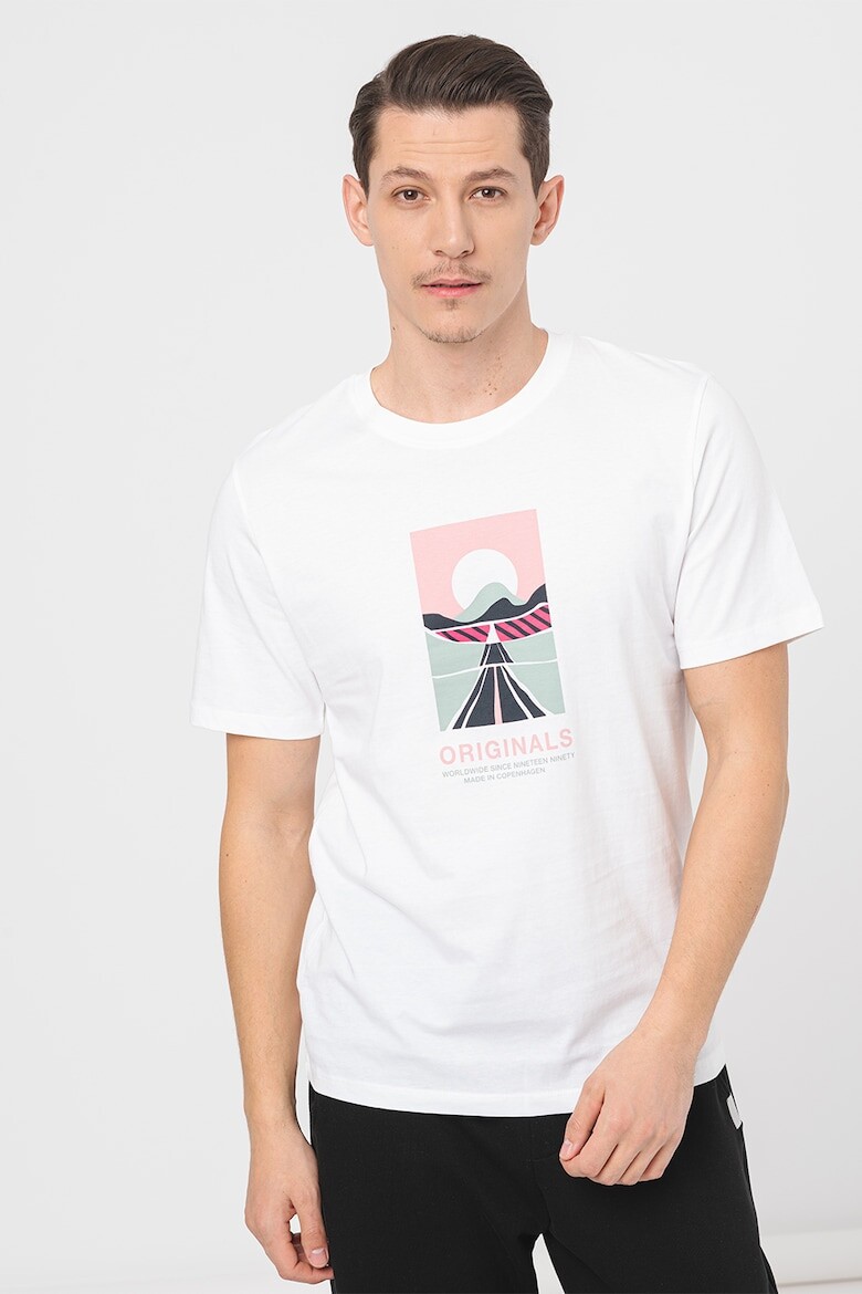 

Хлопковая футболка с принтом Jack & Jones, белый
