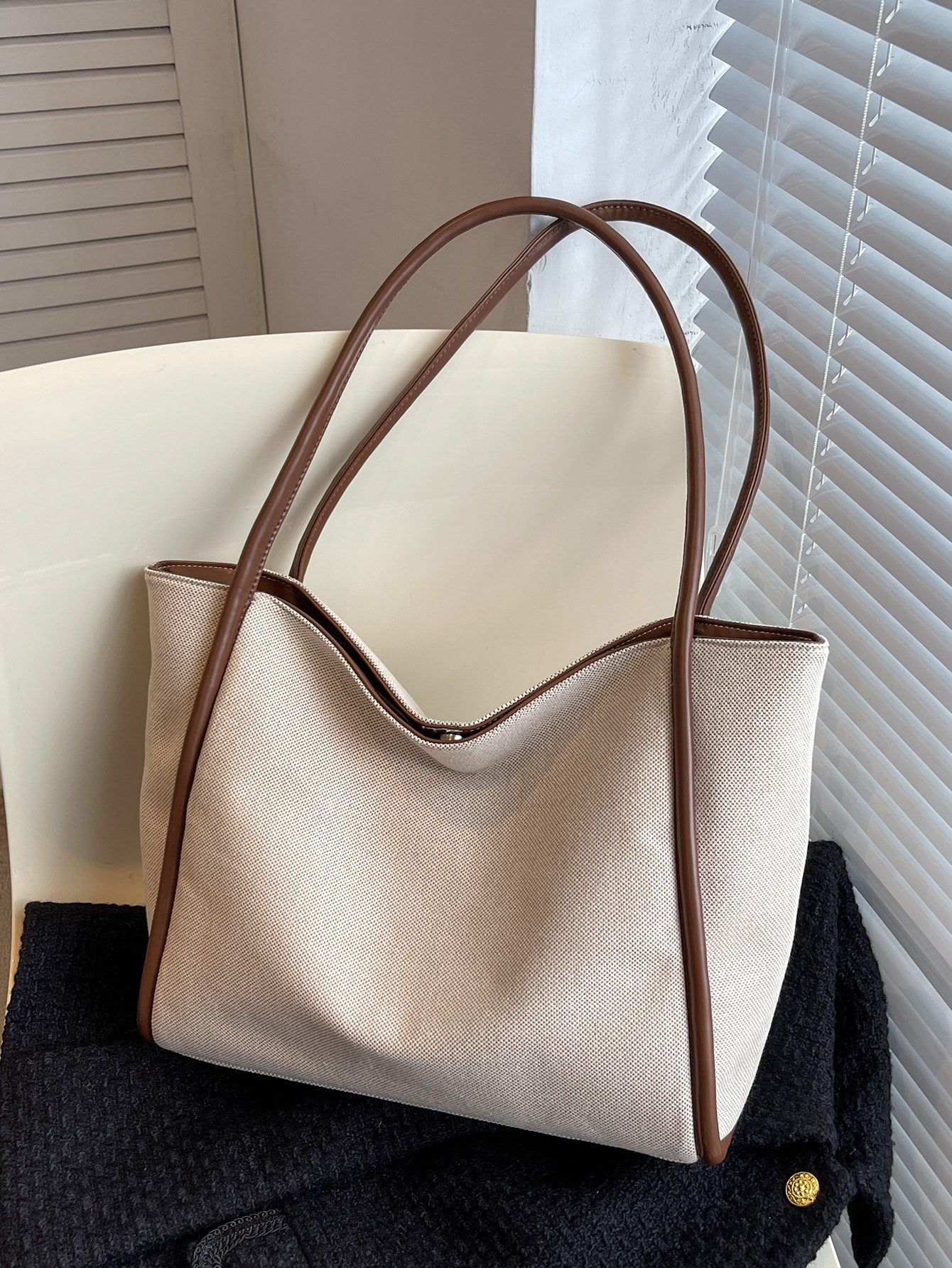 Легкая деловая повседневная минималистичная сумка через плечо для девочек-подростков, бежевый минималистичная большая сумка для ноутбука для женщин коричневый
