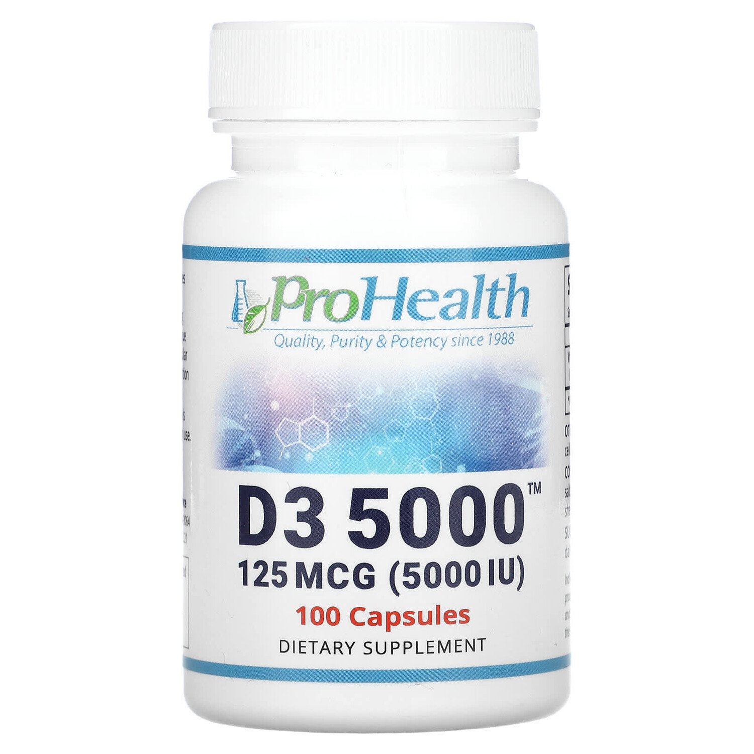 

D3 5000, 125 мкг (5000 МЕ), 100 капсул, ProHealth Longevity