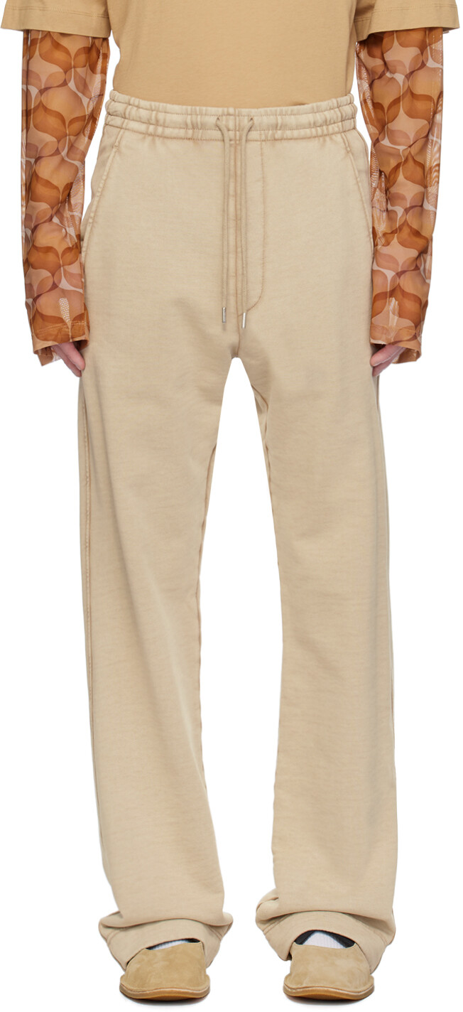 

Бежевые спортивные штаны на кулиске Dries Van Noten