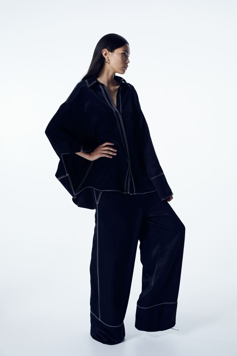 

Широкие атласные брюки H&M