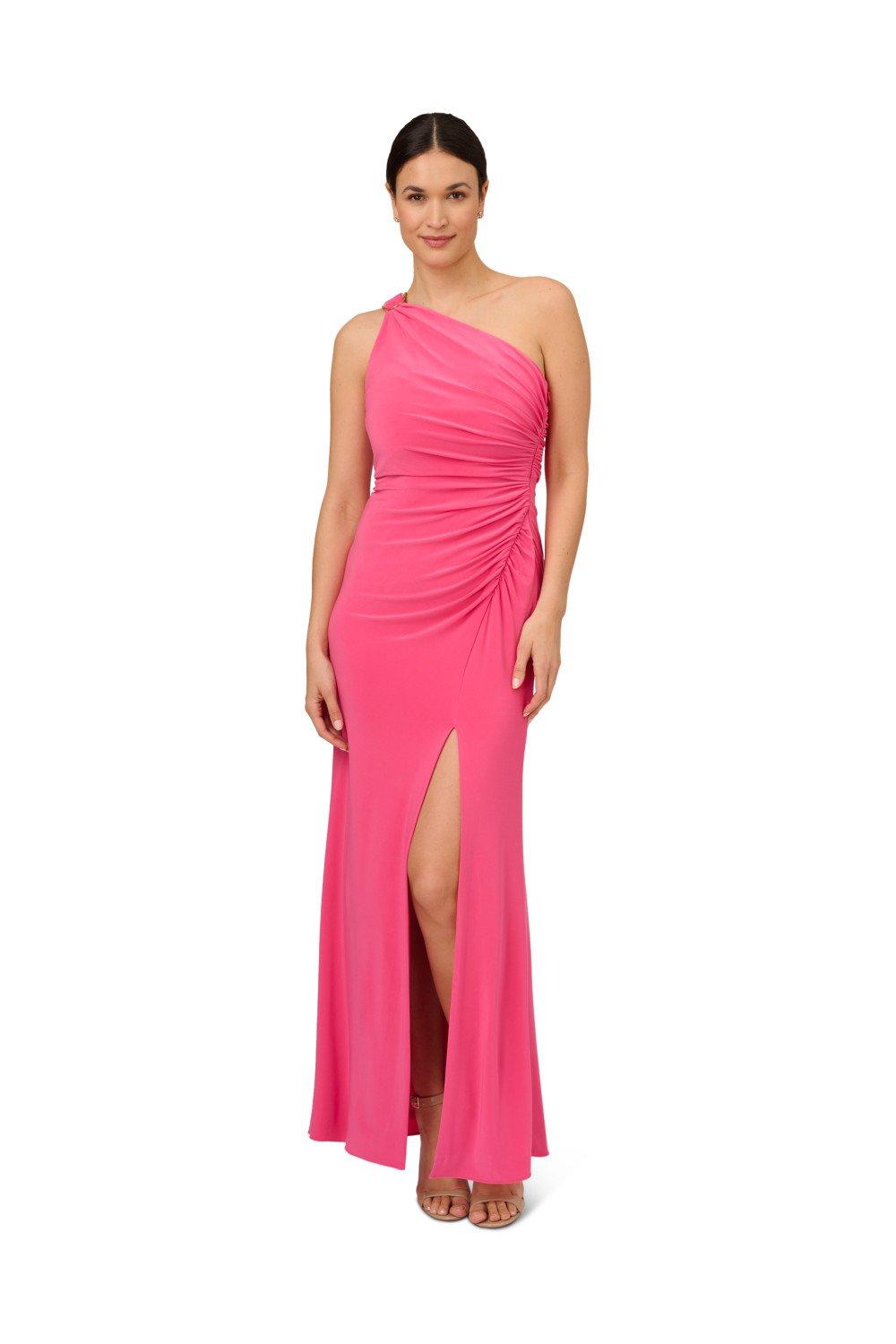 Трикотажное платье на одно плечо Adrianna Papell, розовый