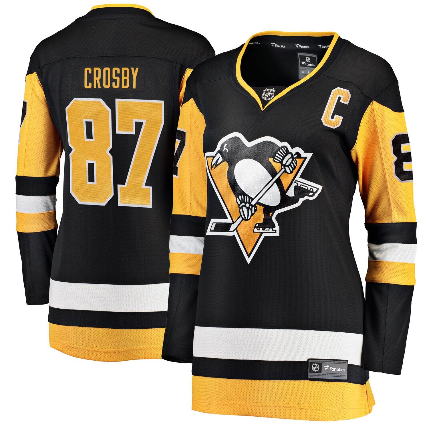 

Женская футболка Fanatics с логотипом Sidney Crosby Black Pittsburgh Penguins Home Breaking Player Fanatics