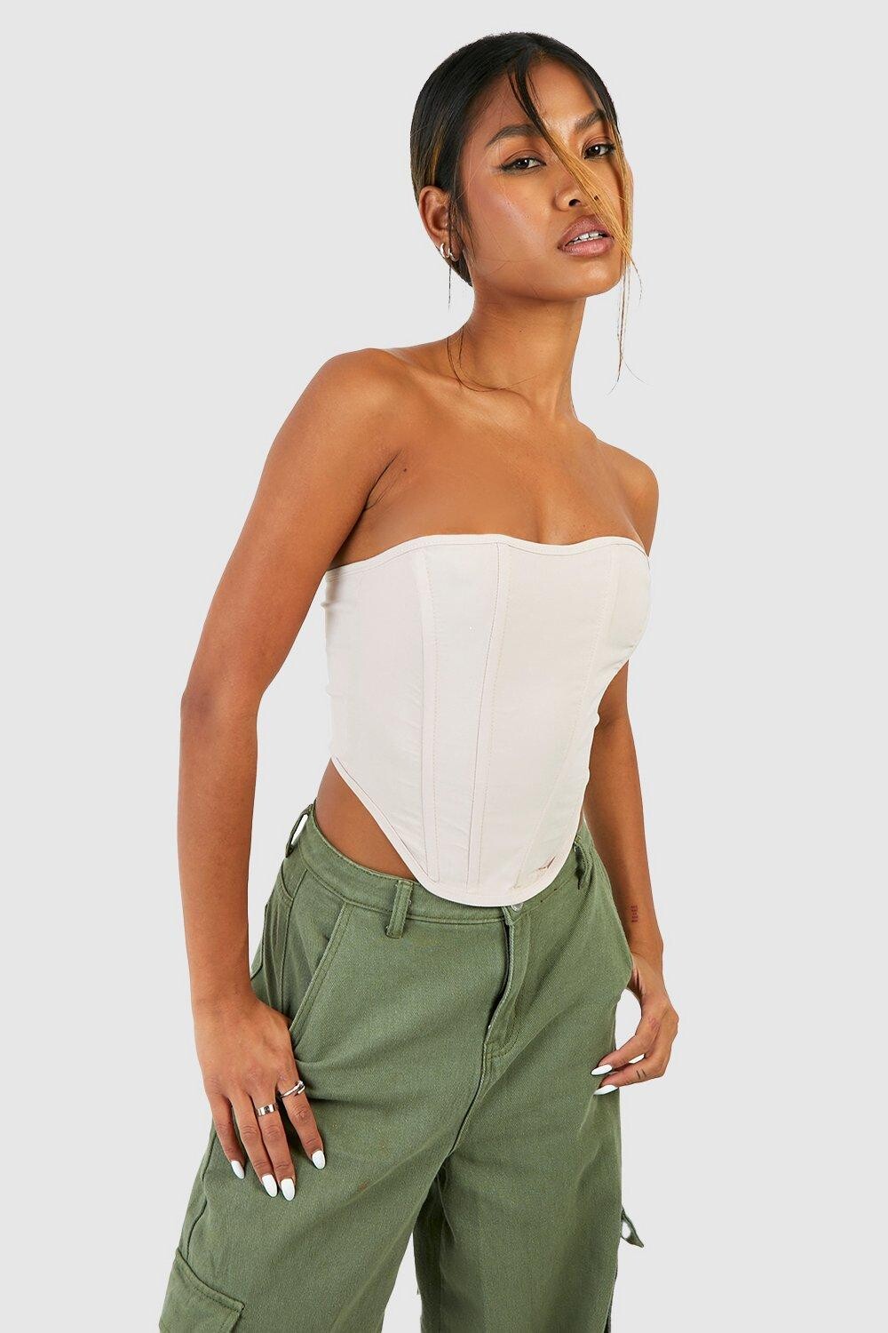 

Бенгалийский корсетный топ Boohoo, серый