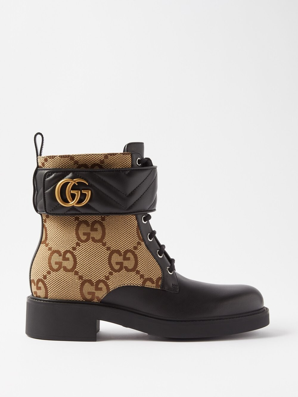 

Ботильоны из парусины и кожи gg marmont Gucci, черный