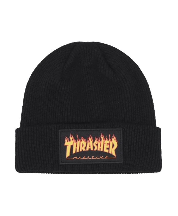 

Шапка Бини с пламенной нашивкой Thrasher, черный