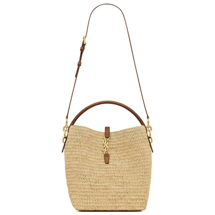 

Сумка через плечо Saint Laurent Le 37 In Woven Raffia, цвет Naturel/Brick
