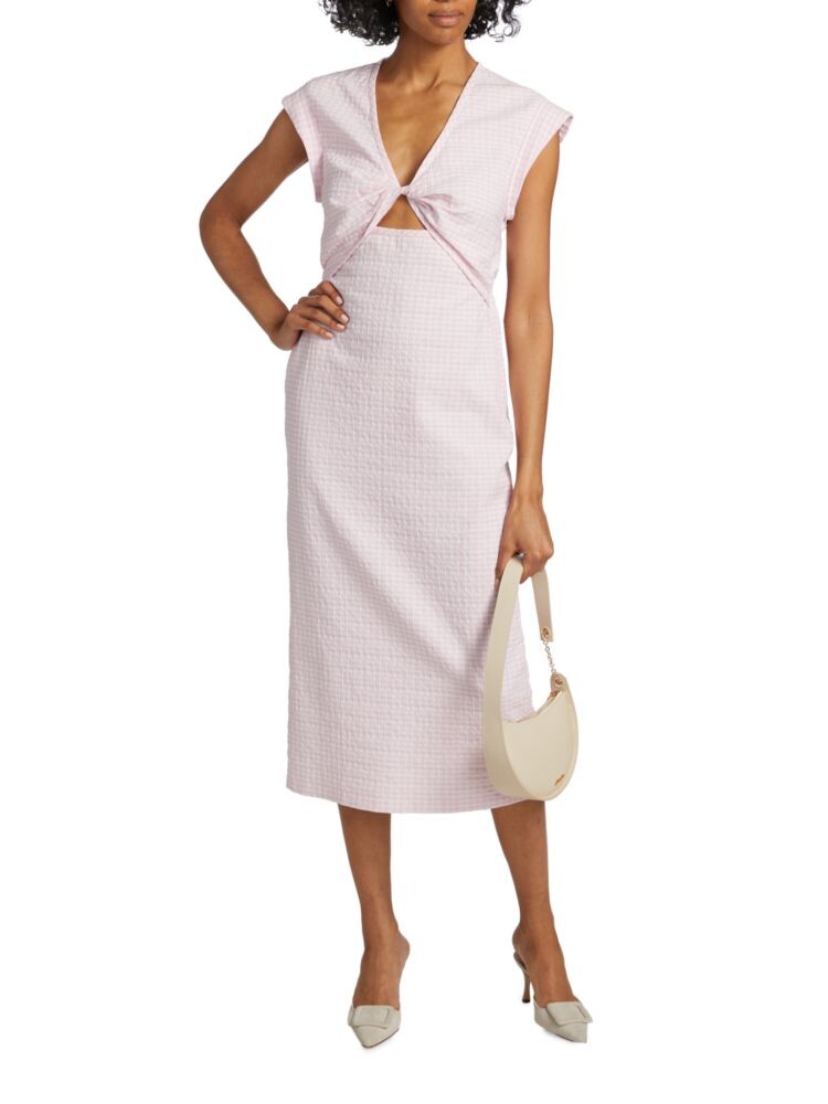 

Платье миди Barbara с перекрученным передом Derek Lam, цвет Pale Lilac White