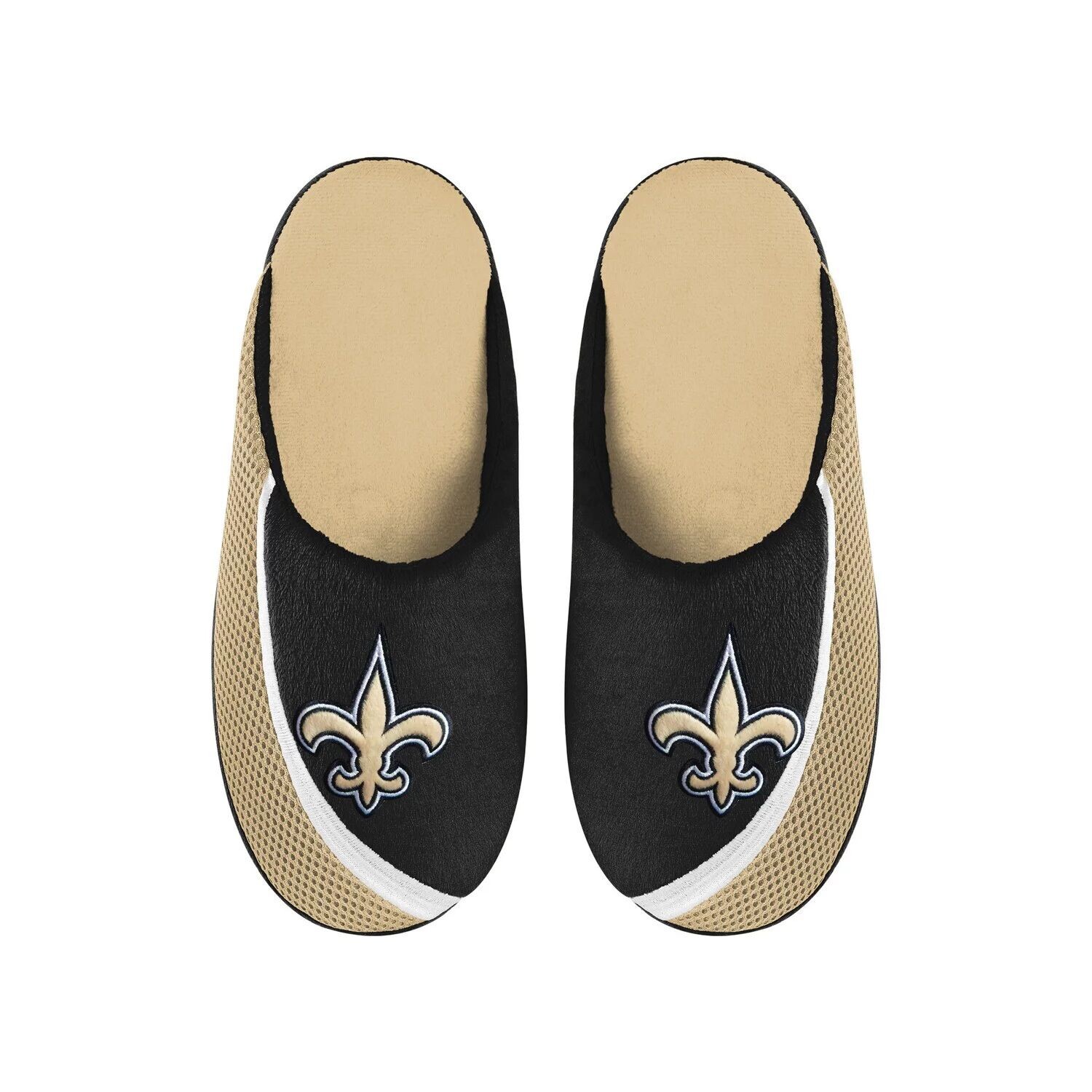 

Мужские тапочки FOCO New Orleans Saints с цветным краем и большим логотипом