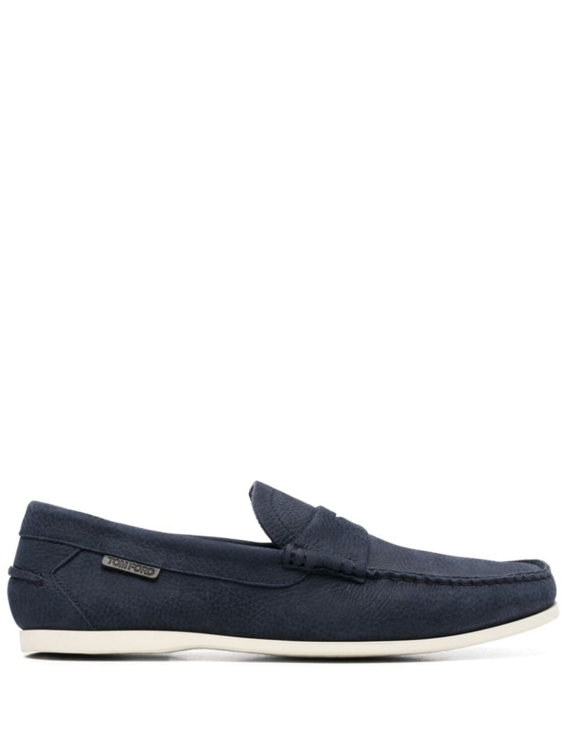 

TOM FORD logo-appliqué leather loafers, синий