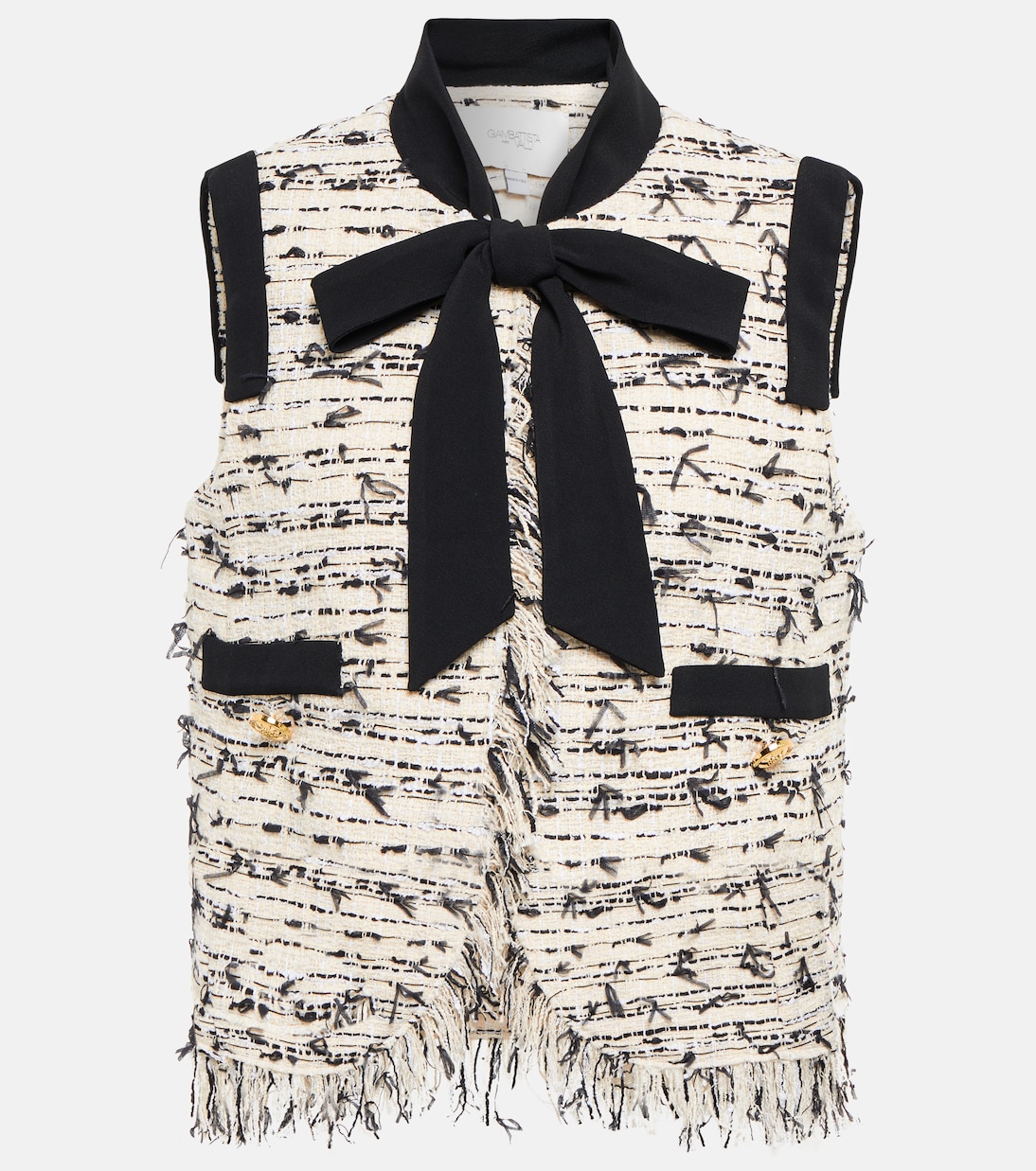 цена Твидовый пиджак с бахромой Giambattista Valli, белый