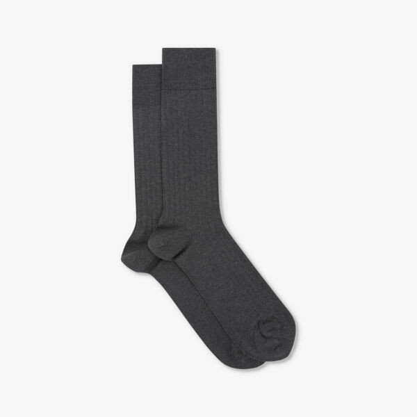 

Носки fela из эластичного хлопка в рубчик Reiss, цвет charcoal