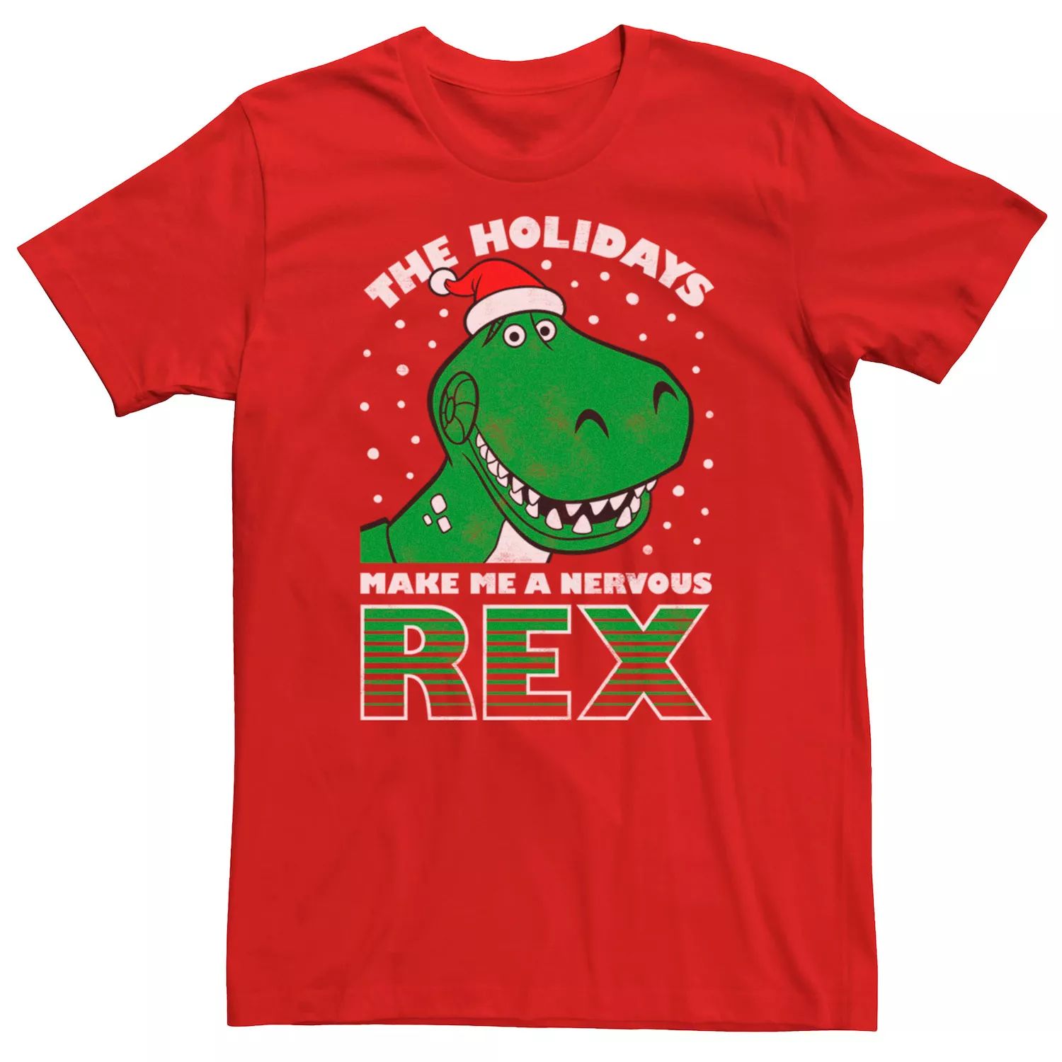 мужская футболка disney pixar toy story rex face licensed character Мужская футболка Disney/Pixar Toy Story Holidays Make Me A Nervous Rex Licensed Character