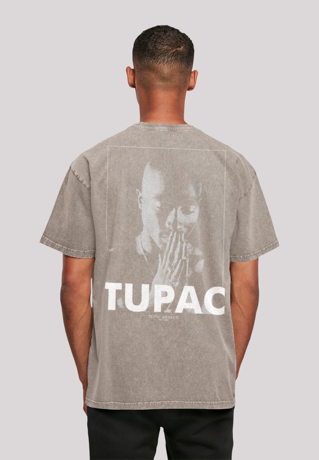 

Футболка с принтом TUPAC SHAKUR PRAYING F4NT4STIC, цвет asphalt