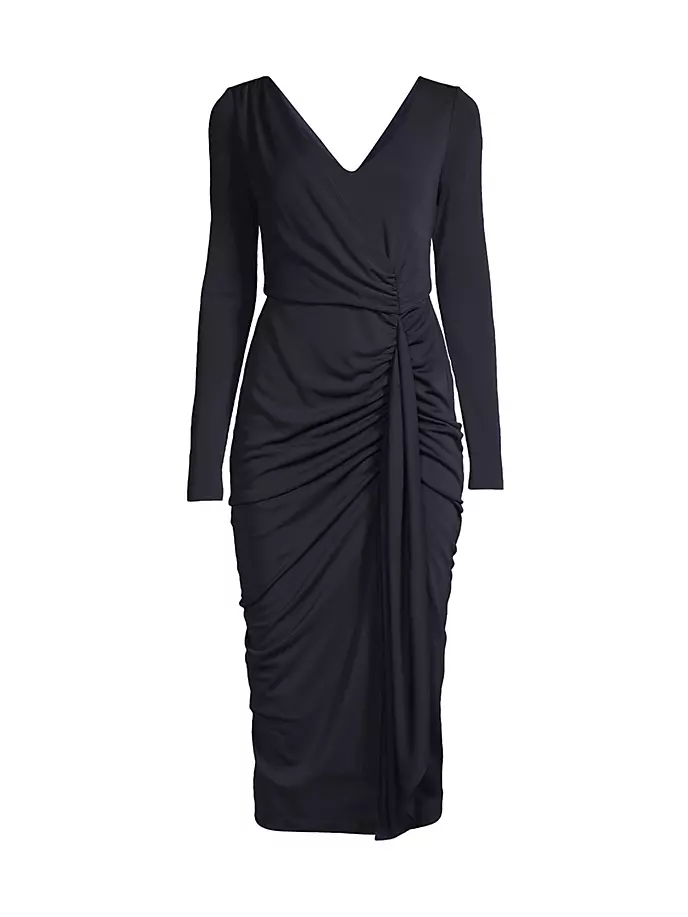 

Платье миди с длинными рукавами Cascade Donna Karan New York, темно-синий