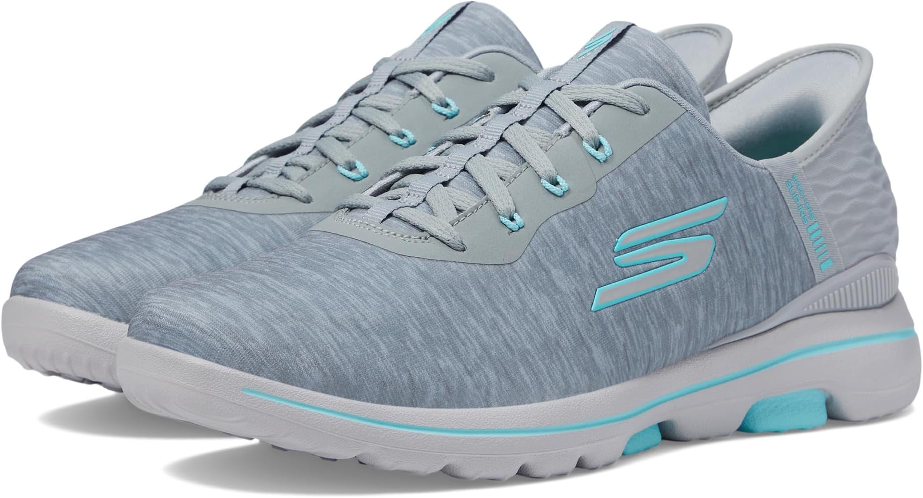 Кроссовки Go Golf Walk 5 Hands Free Slip-Ins Skechers, цвет Grey/Aqua цена и фото