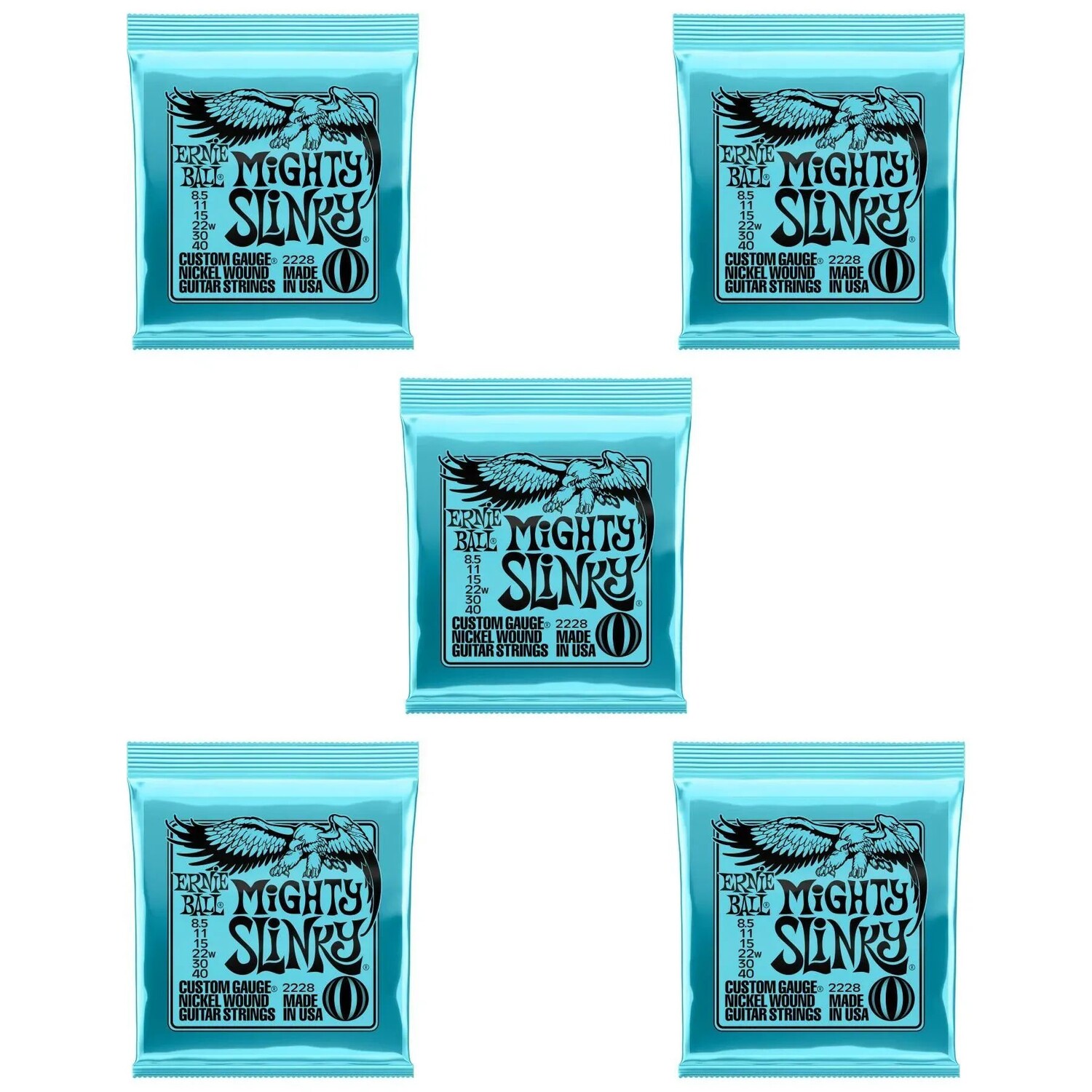 

Струны для электрогитары Ernie Ball 2228 Mighty Slinky с никелевой обмоткой — .0085-.040 (5 шт.)