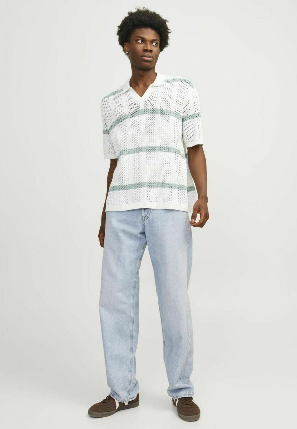 

Рубашка поло JORTAORMINA Jack & Jones, белый