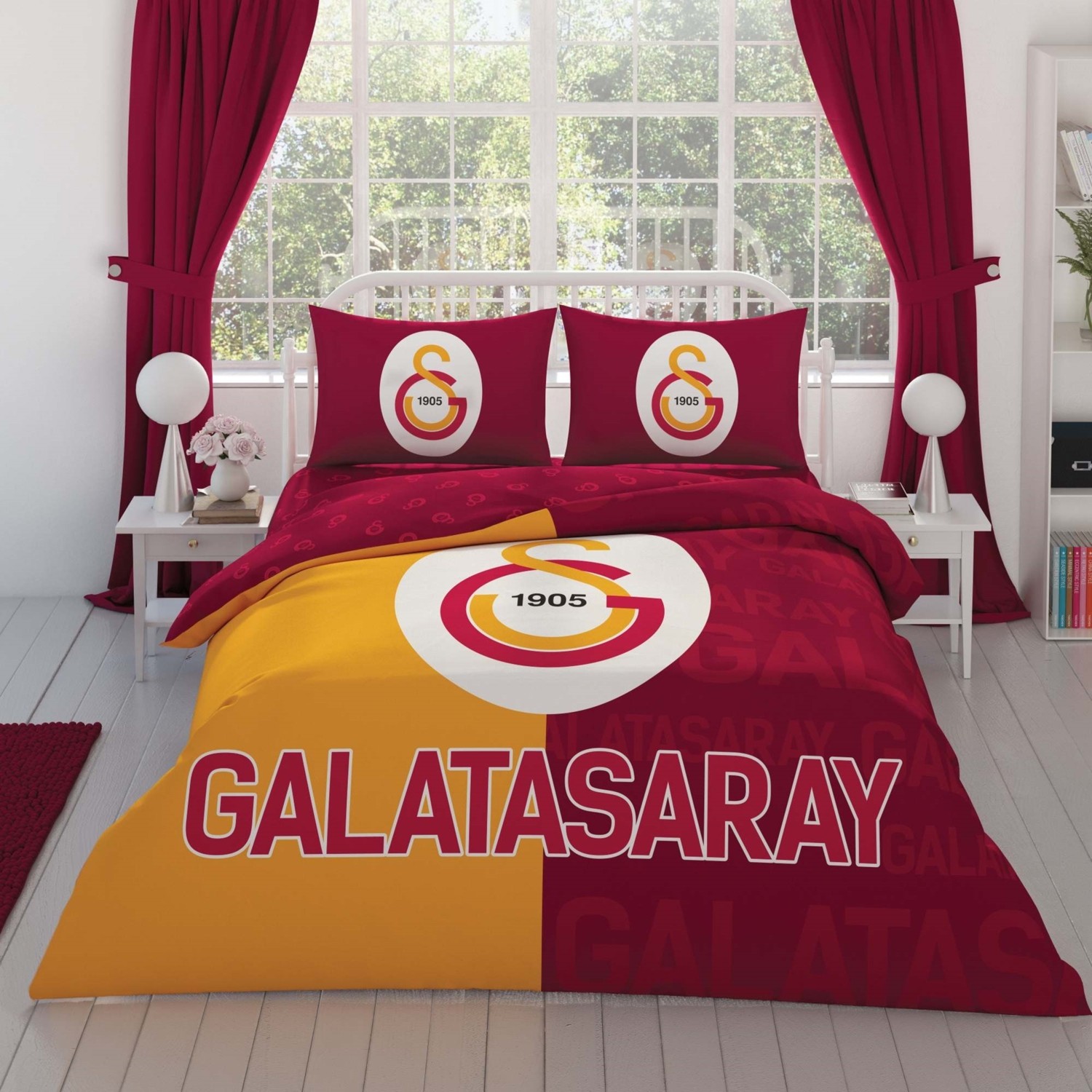 Лицензированный Tac Комплект постельного белья Tac Galatasaray с частичным логотипом