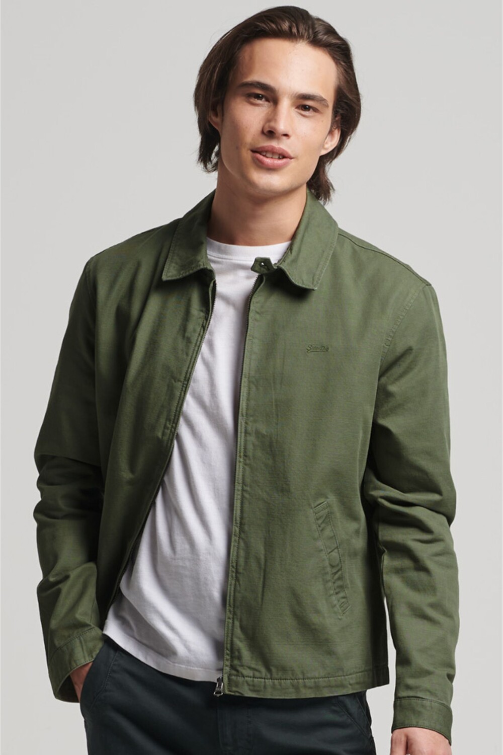 

Винтажная классическая куртка Харрингтон Superdry, зеленый