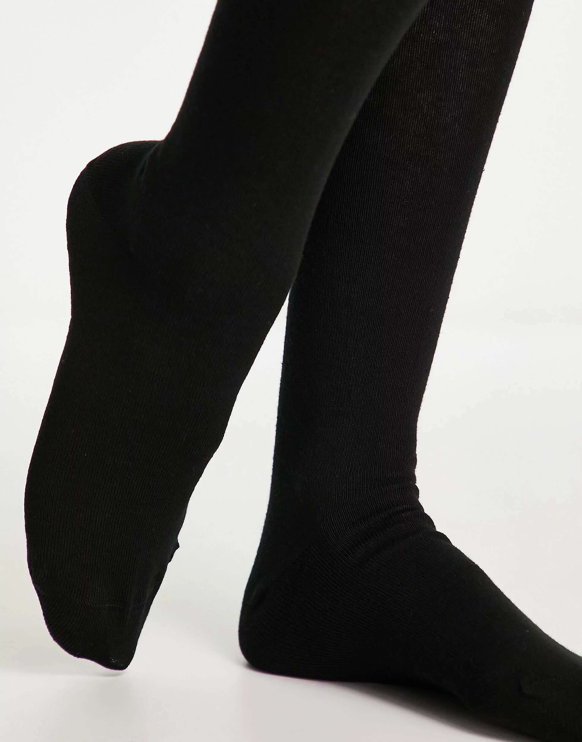 Черные носки до колена ASOS носки мужские нейлоновые шелковые однотонные черные тонкие до колена чулки высотой до бедра
