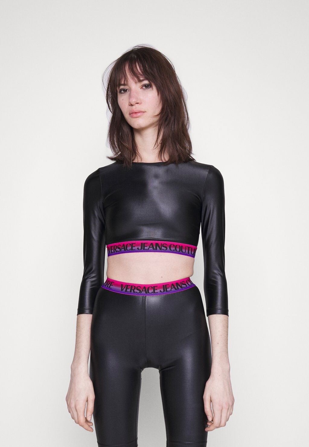 

Топ с длинными рукавами Versace Jeans Couture, черный