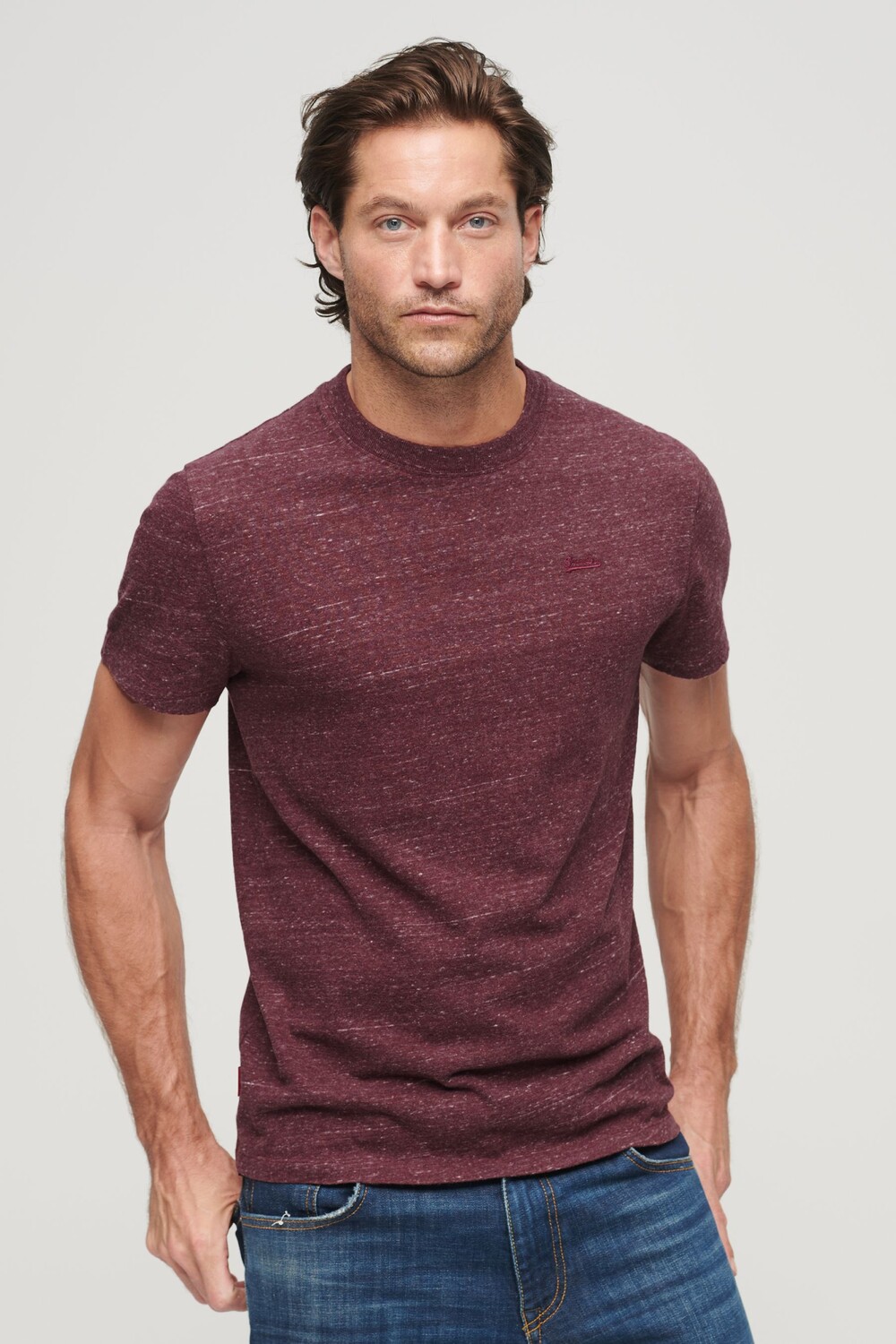 

Футболка из органического хлопка с тонкой вышивкой Superdry, коричневый