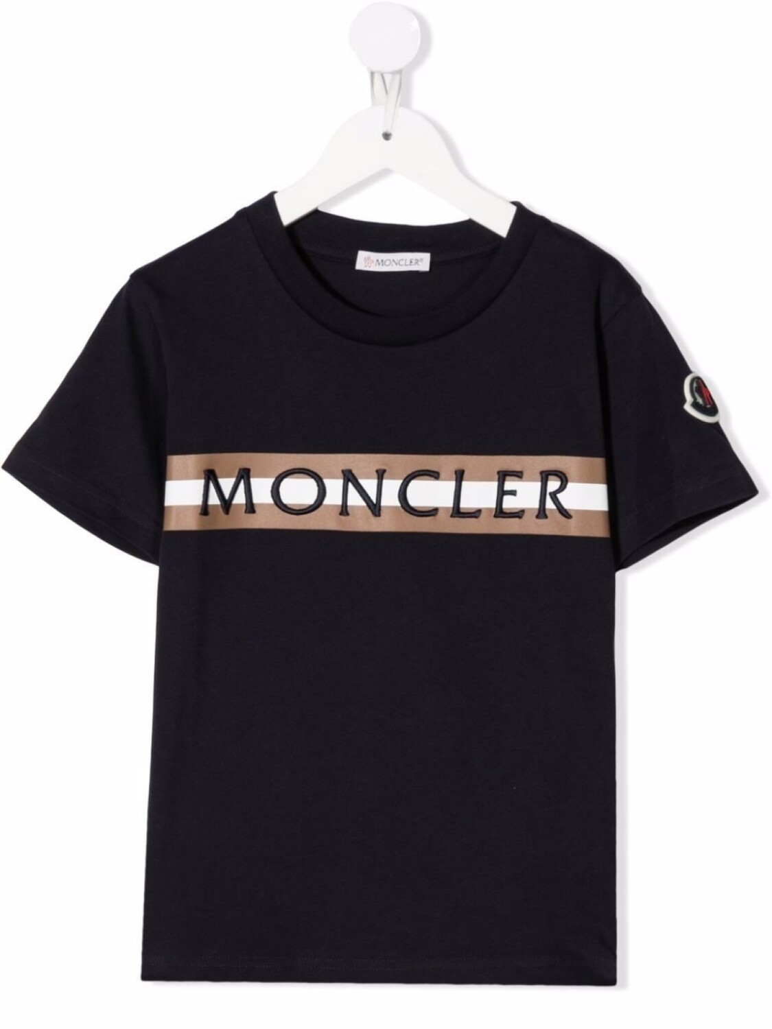 

Moncler Enfant футболка с вышитым логотипом, синий