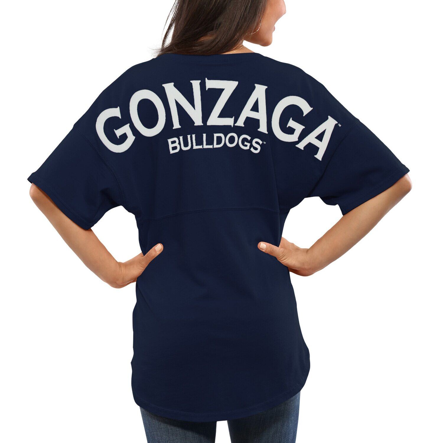 

Женская темно-синяя футболка оверсайз из джерси Gonzaga Bulldogs Spirit