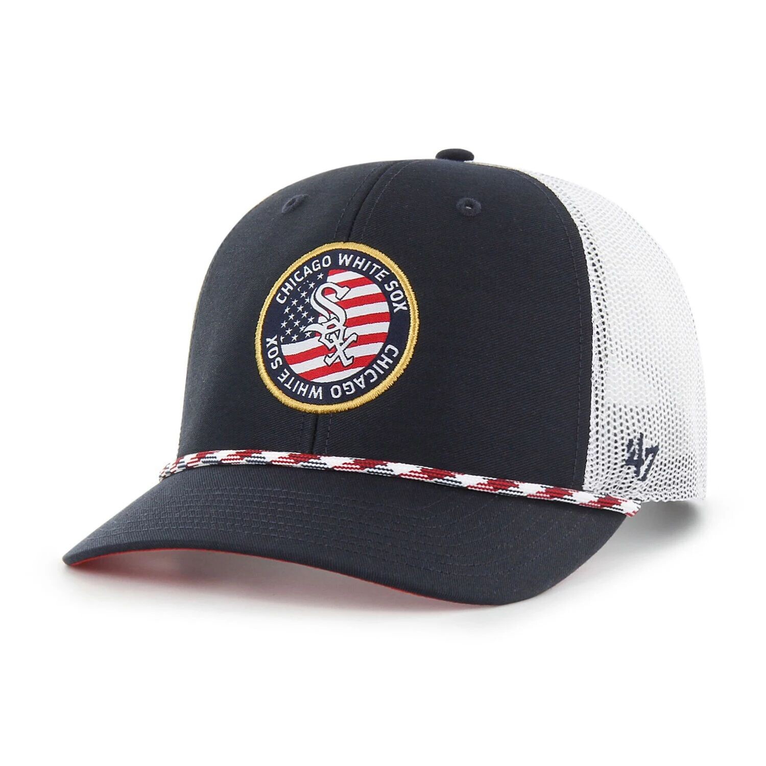 

Мужская регулируемая кепка темно-синего цвета Chicago White Sox Union '47 с нашивкой Trucker
