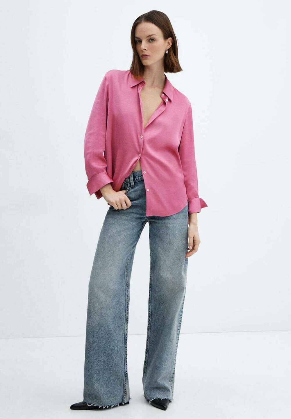 

Блуза-рубашка IDEALE Mango, цвет fuchsia