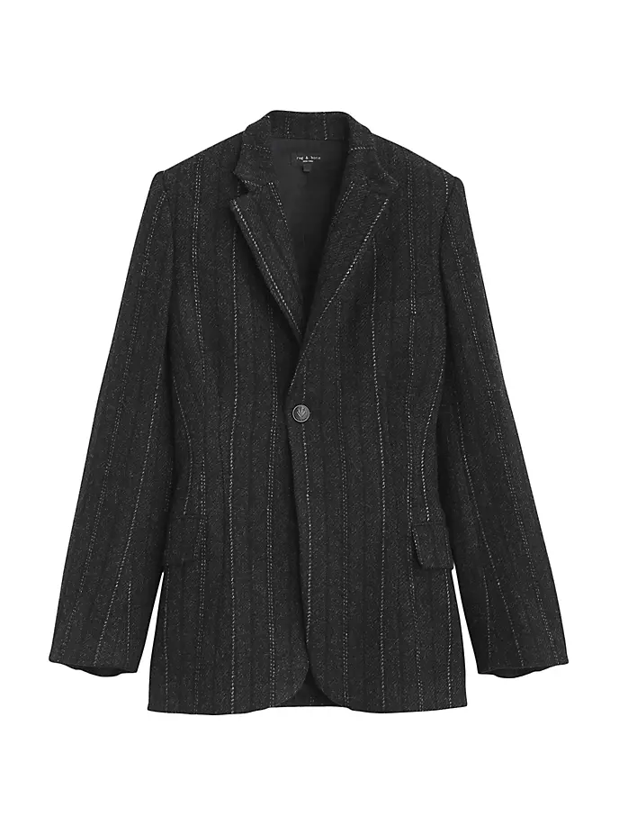 

Шерстяной однобортный пиджак в полоску Laurence Rag & Bone, цвет grey stripe