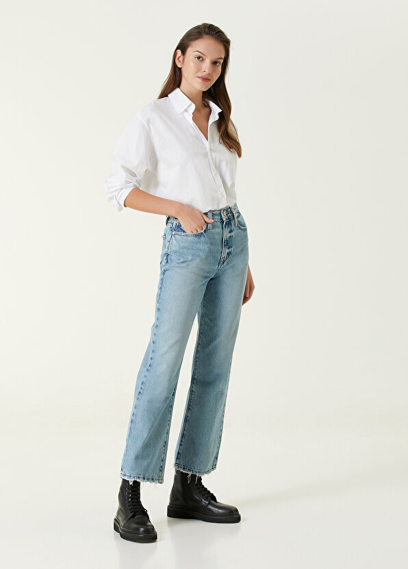 

Синие расклешенные джинсовые брюки Frame Denim, Синий