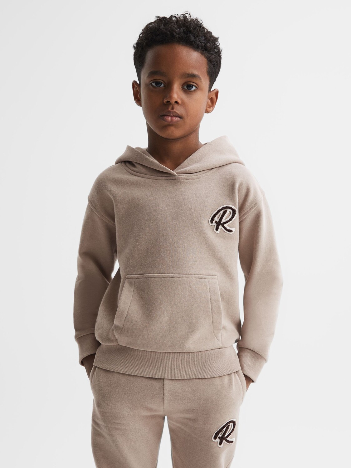 

Детская худи из кейда Reiss, серо-коричневый