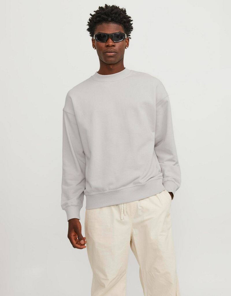 

Jack & Jones – бежевый свитшот оверсайз с круглым вырезом