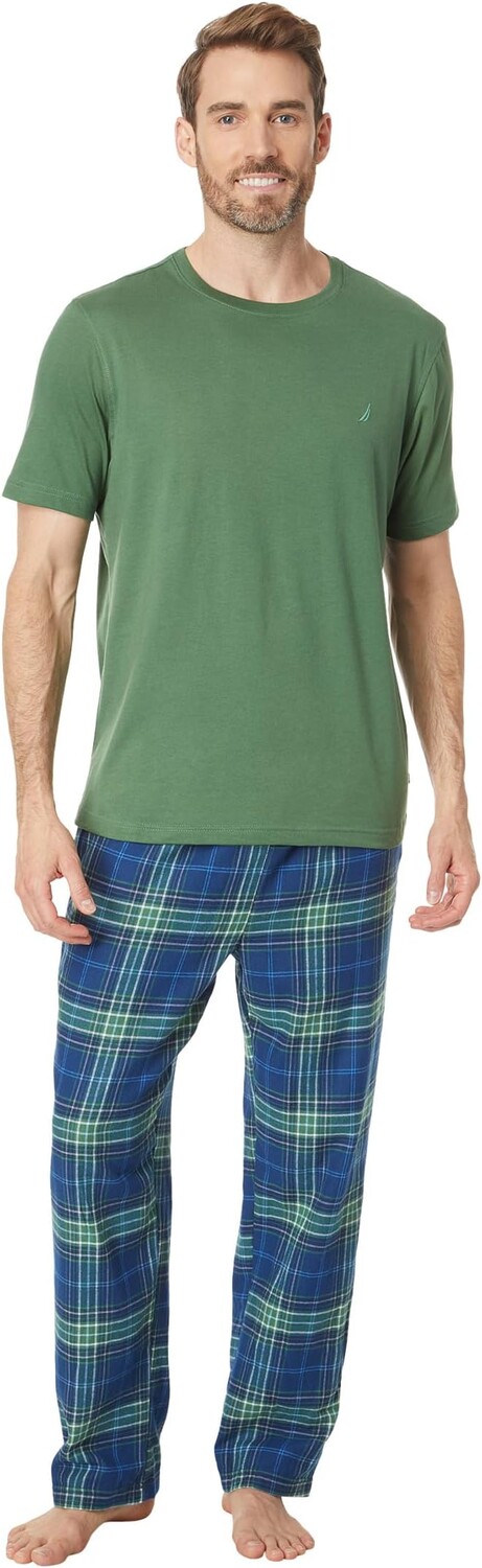 

Фланелевые пижамные брюки в клетку Nautica, цвет Seaside Green