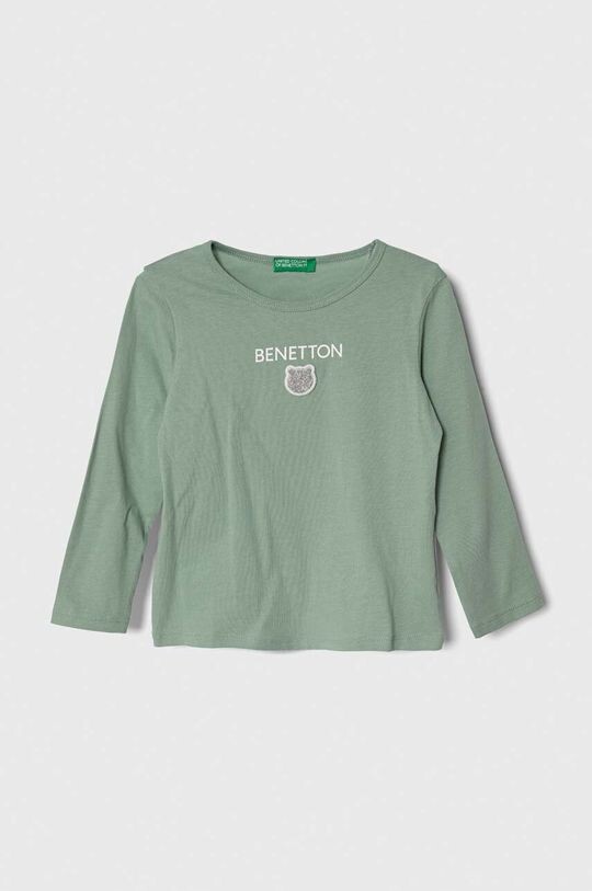 

Детская хлопковая футболка с длинными рукавами United Colors of Benetton, зеленый