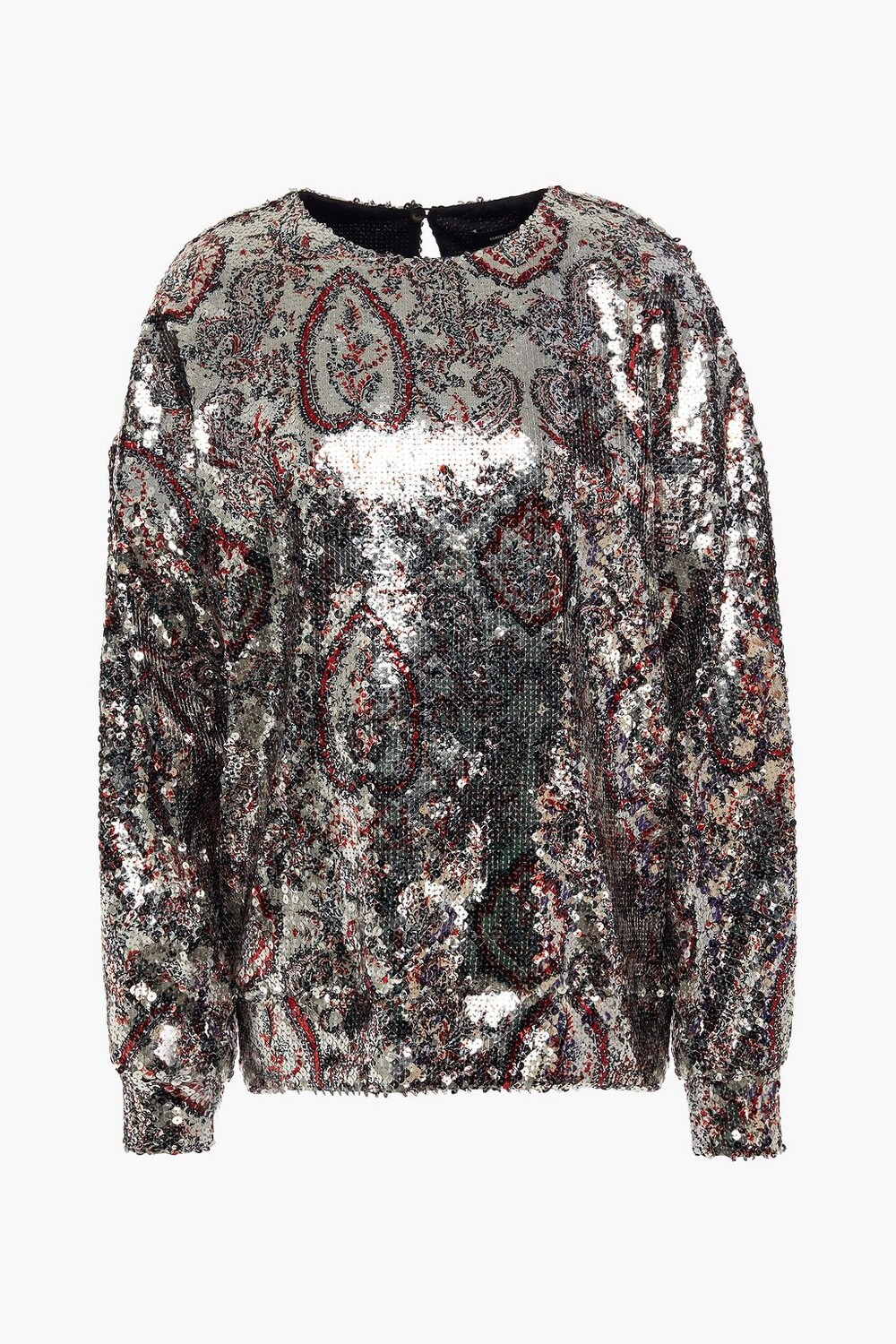 

Топ из тюля Olivio с принтом и пайетками ISABEL MARANT, серебряный