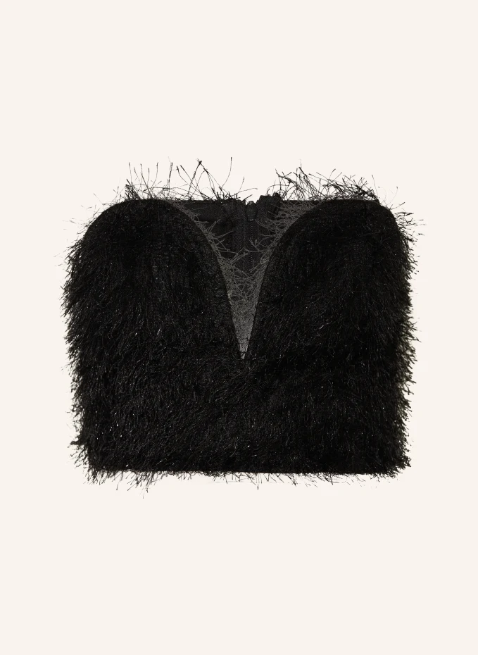 

Укороченный топ из блестящей пряжи Gina Tricot, черный