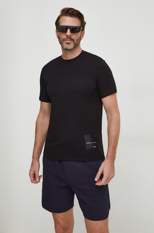 

Хлопковая футболка x mixmag Armani Exchange, черный