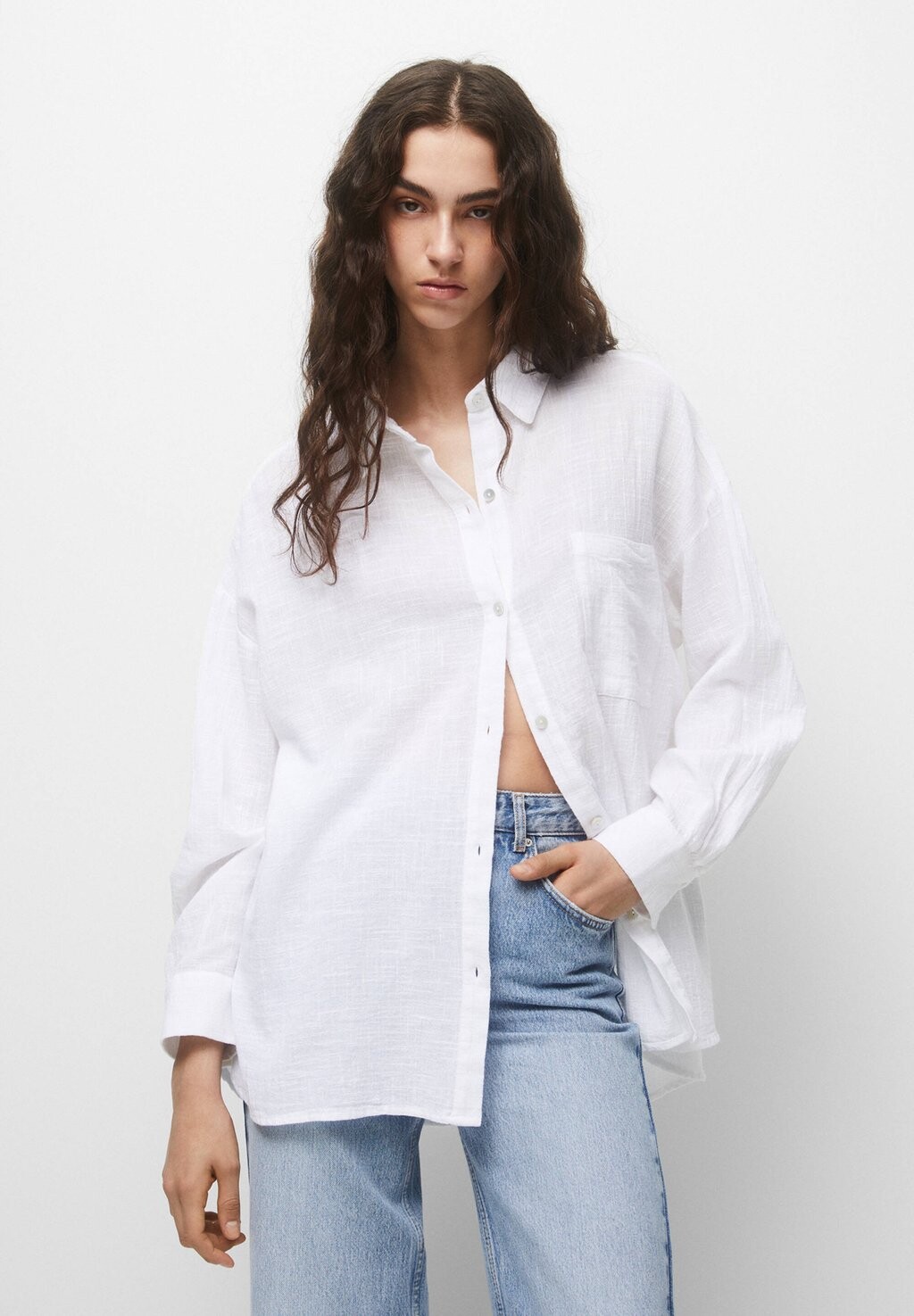 

Рубашка PULL&BEAR, белый