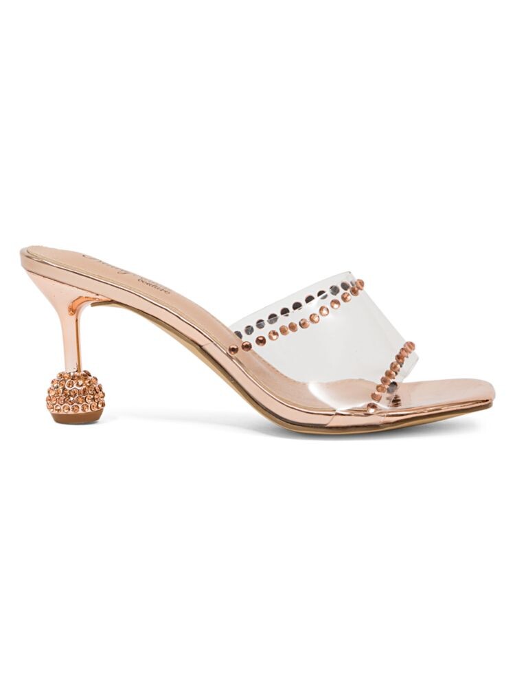 

Прозрачные сандалии с украшением Ninety Union, цвет Rose Gold