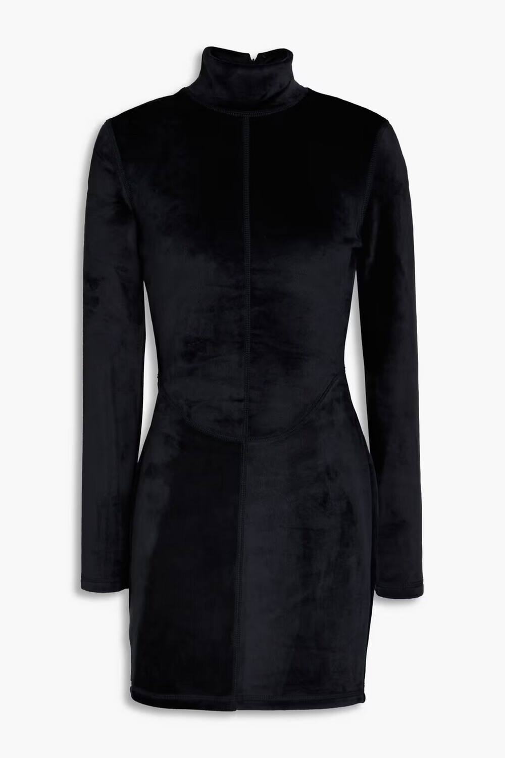 

Велюровое платье мини с воротником-водолазкой Alexanderwang.T, черный